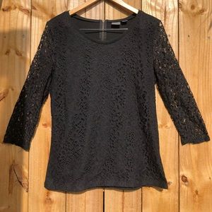 Black 3/4 Lace Blouse